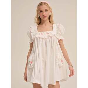 For Love & Lemons Tea Time Babydoll Dress Size SS / White
